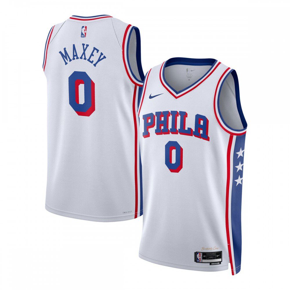Tyrese Maxey Philadelphia 76ers Unisex Swingman Jersey - Association Edition - White-Pro Kit Vault | Brand New 26/27 Sports Jerseys